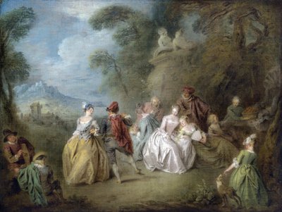 Hofscène in een park, ca. 1730-35 door Jean Baptiste Joseph Pater